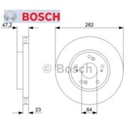 Resim Bosch Ön Fren Aynası Honda Cr-v Iı 2.0 02-06 2.2cdtı 05-06 Fr-v 1.7-1.8-2.0-2.2 05 282×23×5dlxhavalıbos-09 