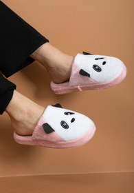 Resim Pofuduk Tavşan Panda Hayvan Figürlü Kadın Panduf Terlik Ev Terliği 