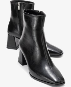 Resim Arven Siyah Cilt Kadın Kalın Topuklu Bot Siyah-Cilt 