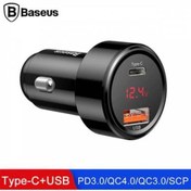 Resim Baseus Araç Şarj Başlık 45w Hızlı Şarj 4.0,3.0 1 Type C Usb Pps Araç Şarj Başlık Ultra Hızlı 