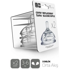Resim Comotomo Silikon 2’li Biberon Emziği - Orta Akışlı 3 - 6 Ay 