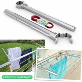 Resim UltraNova Haki Alüminyum Balkon Kurutmalığı, Hafif ve Dayanıklı Tasarım 