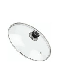 Resim Tencere Sahan Tava Cam Kapağı Buhar Delikli Kapak 26 Cm Siyah Tutma Tepesi 