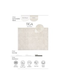 Resim Cool Halı Tiga 1615 Krem Halı Yolluk Yatak Odası Halı Dokuma Salon Halısı Antre Koridor Halısı 