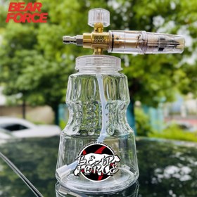 Resim BEARFORCE Premium Alüminyum Köpük Topu Basınçlı Yıkama Makineleri için - 32oz Şeffaf Sabun Dağıtıcısı, 1/4" Hızlı Bağlantı, Çift Delikli Nozullar - Dayanıklı, Hafif ve Araba Bakımı & Araç Detaylandırma için Çok Yönlü 