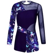 Resim Pembe Çocuk Kız Atletik Spor Jimnastik Leotard Dans Unitard Çiçek Uzun Kollu Bodysuit Şort Tulum Pembe 