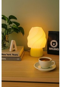 Resim Ice Cream Lamp Masa Lambası Dekorasyon Aydınlatma Gece Lambası Abajur Sarı 