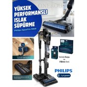 Resim Philips Aqua Trio Islak & Kuru ve Mop Özellikli Kendini Temizleyen Dikey Süpürge +Yedek Filitre ve Fırça Temizlik Seti 