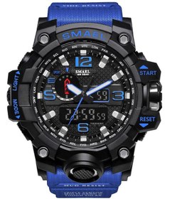 Resim SMAEL Erkek Kol Saati Analog Dijital Spor Siyah Moda Trend Saat Mavi 1545 