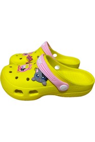 Resim Gezer Kız Çocuk Kreş Ev Banyo Bahçe Terliği Desenli Rozetli 