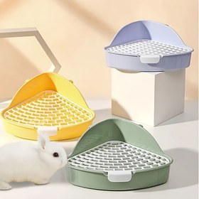 Resim 1 Adet Tavşan Tuvalet Kutusu - Küçük Hayvanlar İçin ABS Plastik Evcil Hayvan Tuvalet Tavası, Tavşanlar, Gelincikler, Hamsterlar, Çinçillalar İçin İdeal - Kolay Temizlik Sağlık Malzemeleri 