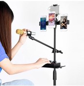 Resim Xindoker Metal Ses Kartı Tutucu Ve Canlı Yayın Teçhizatı İçin Taşınabilir Üç Ayaklı Stand 10.1" 