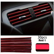 Resim Gaojunshop01 30 Adet Renkli Oto Hava Çıkışı Dekor Şeritleri U Tipi Klips İç Aksesuar 