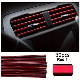 Resim Gaojunshop01 30 Adet Renkli Oto Hava Çıkışı Dekor Şeritleri U Tipi Klips İç Aksesuar 