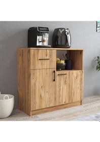 Resim Tanmob Mtd0302 İnci 90 Cm Kapaklı Çekmeceli Alt Mutfak Dolabı Çam Çam 