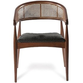 Resim Gazel Hazeranlı Ahşap Bohem Sandalye Ceviz - Antrasit 