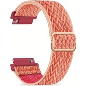 Resim Gaojunshop01 22mm Dalgalı Nilon Kayış Berry Kırmızı Saat Bilek Bandı Moda Dayanıklı 