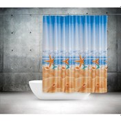 Resim Zethome Tropik Starfish Banyo Duş Perdesi Tek Kanat 1X180X200 
