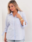 Resim Routine Büyük Beden Ofis Oversize Gömlek. 306231428 Açık Mavi 