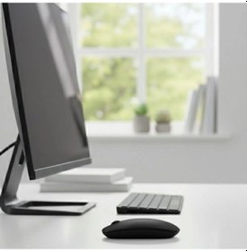 Resim Biishe Siyah Renkli Ergonomik Sessiz Kablosuz Mouse Usb Alıcılı, Ofis Ve Oyun İçin Konforlu Bilgi Diğer 