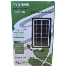 Resim Gold Silver Gs-1160 Çok Fonksiyonlu Güneş Enerji Paneli - Şarj Cihazı 