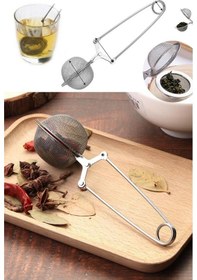 Resim Paslanmaz Çelik Bitki Çayı Demleme Süzgeci Kahve Filtresi Maşa Çay Süzgeci Bitki Çayı Demleme Aparatı Açık Gri 