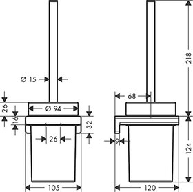 Resim Hansgrohe AddStoris Tuvalet Fırçalığı Krom 41752000 