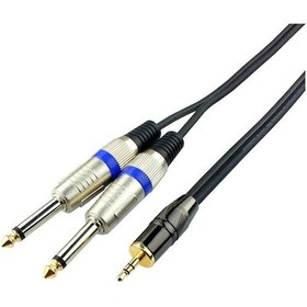 Resim Bilgisayar-Amfi Kablosu 3.5 Mm Stereo 2 X 6.3 Mm Kablo 3 Metre 