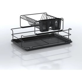 Resim Tekno-tel Iki Katlı Bulaşıklık Tabaklık Mat Siyah KB015 