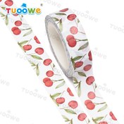 Resim Kiraz & Yeşil Yaprak Washi Bant - Scrapbooking, Günlük Tutma, Hediye Paketleme & El İşleri için Dekoratif Kağıt Yapıştırıcı 