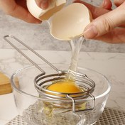 Resim 1 adet Premium Paslanmaz Çelik Yumurta Sarısı Ayırıcı - Kullanımı Kolay Yumurta Beyazı ve Sarısı Filtresi - Dayanıklı Mutfak Aleti, Yumurta Ayırma için Ağlı Süzgeç ile Verimli Yumurta Ayrımı, Yumurta Ayırıcı 