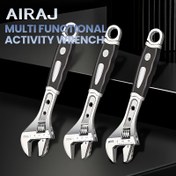 Resim AIRAJ 20,32/25,4/30,48 cm Ağır Hizmet Ayarlanabilir Anahtar | CR-V Çelik | Maksimum Tutuş için Hassas Frezeleme Çeneler | Pas Dirençli ve Isıl İşlemli | Ev/Araç Tamiri/Sanayi Kullanımı İçin Güvenli Ayarlanabilir Çene 