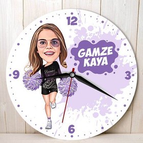 Resim Ponpon Kız Çocuk Karikatürlü Duvar Saati 