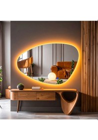 Resim Luce Amber Led'li Lavabo & Banyo Aynası Dokunmatik Sensörlü 120 X 80 Cm Turuncu 