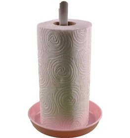 Resim Tezgahüstü Havluluk Özel Y Tasarım Plastik Kağıt Havlu Askısı Pembe 