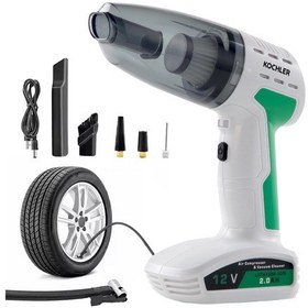 Resim 4 Fonksiyonlu Şarjlı Araç Süpürgesi Şişirme Pompası + Basınç Ölçer + Led Işık 