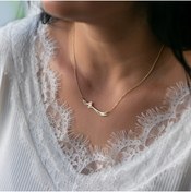 Resim Mavili Gümüş Kadın Rose Zülfikar Kılıcı Gümüş Kolye 