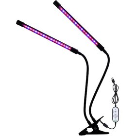 Resim Mufunye Usb Çift Başlı Led Bitki Lambası: Kırmızı-mavi Işık, 5 Parlaklık Seviyesi, 4-8-12 Saat Zamanlayıcı, Su Geçirmez Bitki Işığı Diğer 
