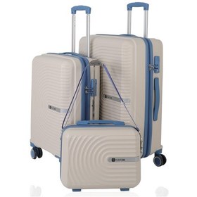 Resim Mçs Polipropilen 3lü Valiz Seti Orta & Kabin & Makyaj V374 S24sy1000080-set 11149 Kemik/sky Blue 