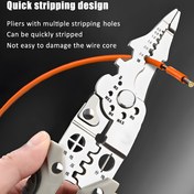 Resim Çok Fonksiyonlu Elektrikçi Pensesi, Çıkarıcılar, Sıkıcı, Kesme, Bükme ve Çekme - Ev ve Endüstriyel Kullanım İçin Uygun, Dayanıklı Kenar Kesme Yapısı, Temel Elektrikçi Aracı 