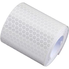 Resim Beyaz Mükemmel Kendinden Yapışkanlı Dekoratif Kullanımı Kolay Araba Plakası Yansıtıcı Uyarı Emniyet Bandı Araç Malzemeleri 