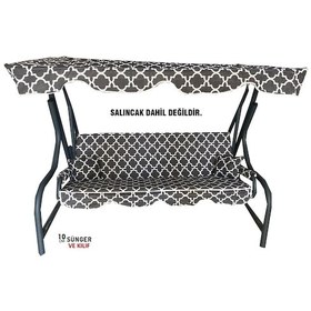 Resim 3 Kişilik Salıncak Minderi Süngerli Kılıfı Karaçatı Bahçe Minderi (552012607) 