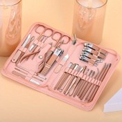 Resim Profesyonel Pembe Tırnak Makası Seti Saklama Kutusu ile - Kesin Kesim için Keskin Metal Bıçaklar, Dayanıklı Manikür ve Pedikür Kiti, Her Cinsiyet için İdeal, Mükemmel Noel Hediyesi 