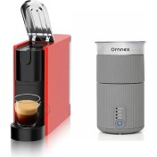 Resim Ox-Pro Kapsüllü Espresso Kahve Makinesi Kırmızı & Swifo Max Süt Köpürtücü 