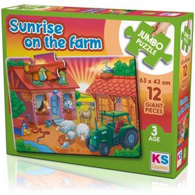 Resim NessiWorld KS Games Sunrise On The Farm 12 Parça Puzzle 