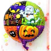 Resim Halloween Örümcekli Kabaklı Folyo Balon 18 Inç 