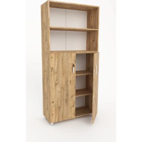 Resim 3G Tasarım Modüler iki Raflı İki Kapaklı Ofis Dolabı Dosya Dolabı 3G-032-KD-A.ÇAM/90x37x190h 
