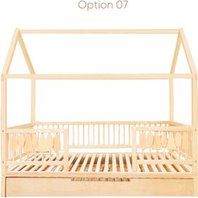 Resim Woodland Montessori Long House Bed with Trundle - 200cm x 90cm / Option 7 