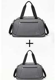 Resim Louisiana Polo El Valizi Spor Seyahat Çantası 2'li Büyük Ve Orta Boy Gri Gri 