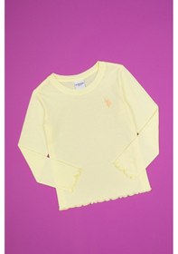 Resim U.S. Polo Assn. Kız Çocuk Sarı Bisiklet Yaka Basic Sweatshirt 50317908-VR044 